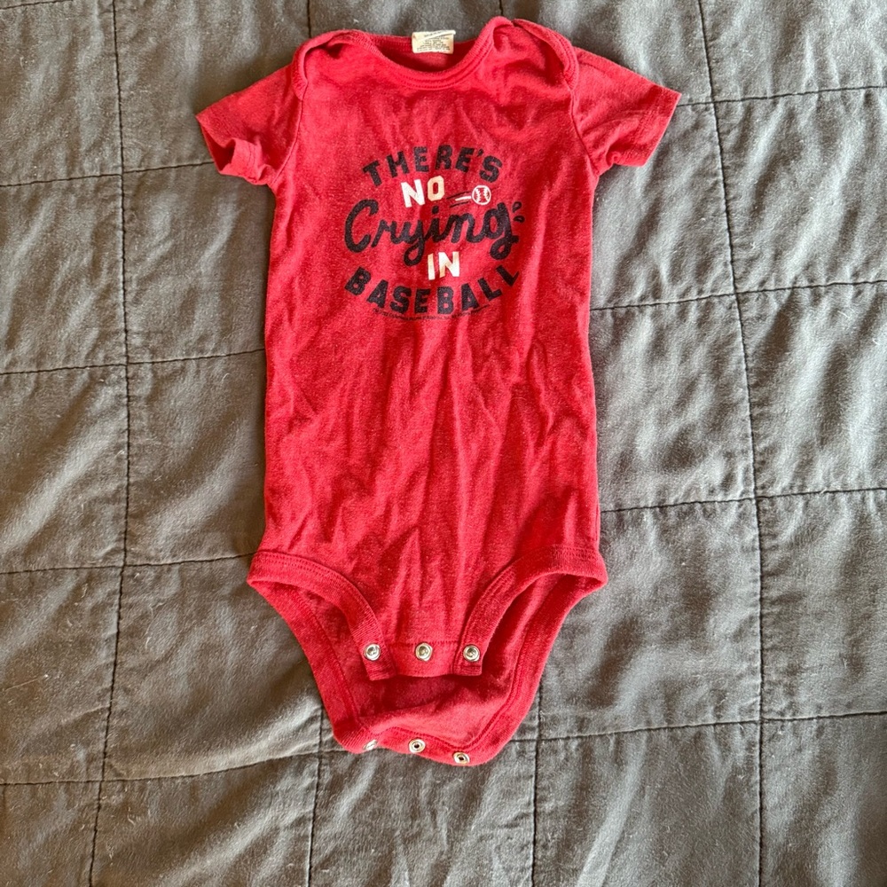 HOMAGE There’s no crying in baseball onesie